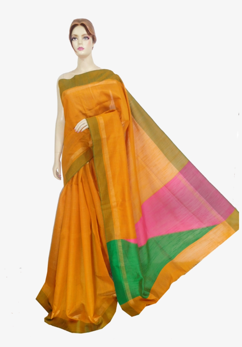 Traditional Handwoven Dupion Art Silk Dobby Pallu Saree - Sari, transparent png download
