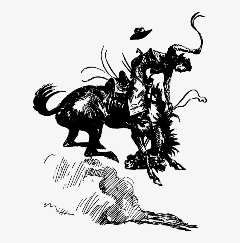 Horse Cowboy Drawing Equestrian Cartoon - Cowboy, transparent png download