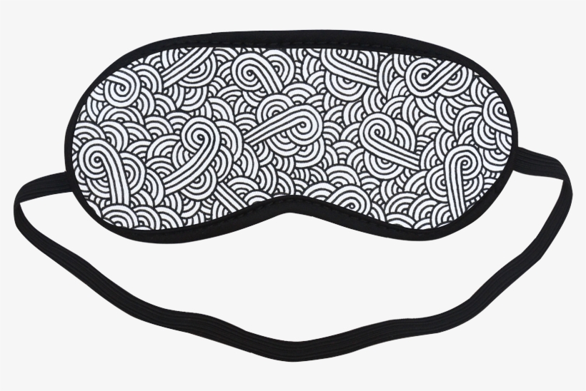 Black And White Swirls Doodles Sleeping Mask By @savousepate - Pig With Gold Mask, transparent png download