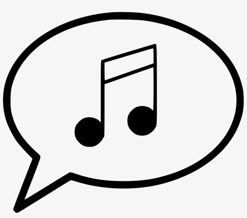 Bubble Message Musical Single Bar Note Comments - Circle, transparent png download
