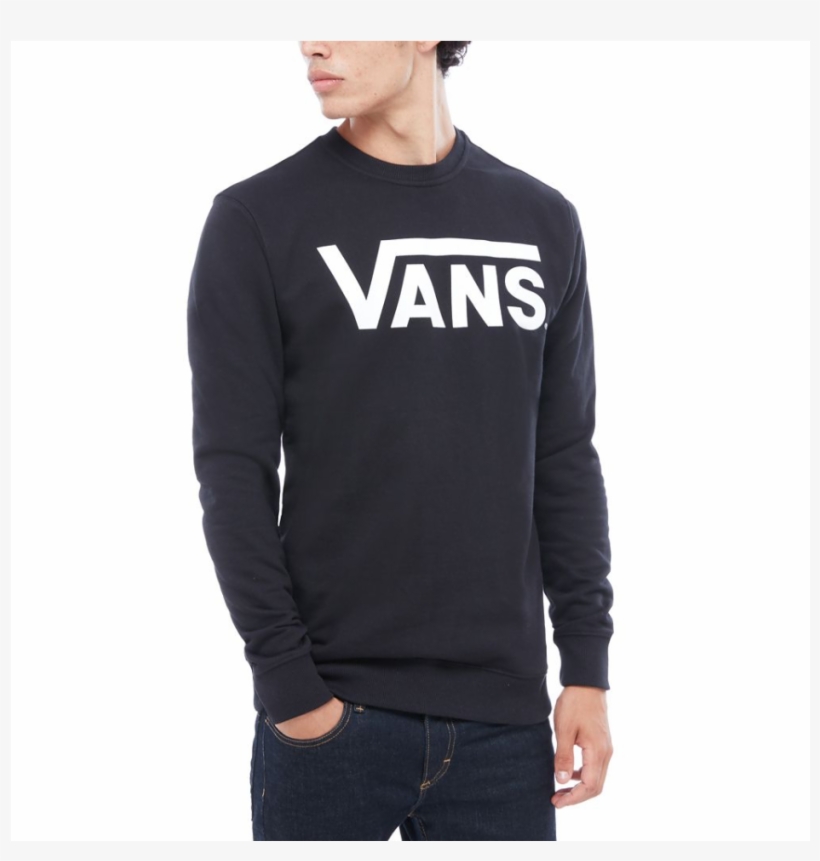 Vans Classic Crew Fleece V00yx0y28 Black/white - Mens Black Vans Hoodie, transparent png download