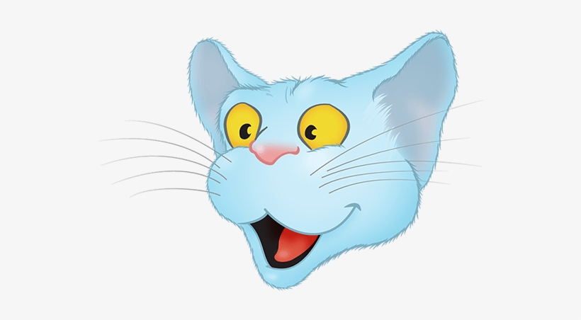Blue Cat Emoji Messages Sticker-2 - Cat Yawns, transparent png download
