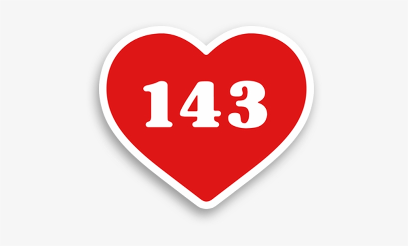 143 Sticker Fred Rogers, Daniel Tiger, The Neighbourhood, - Heart, transparent png download