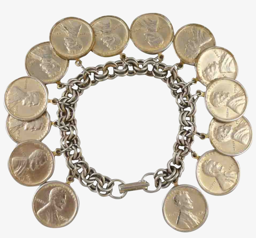 1956 Wheat Penny Charm Bracelet From Raretreasures - Bracelet, transparent png download