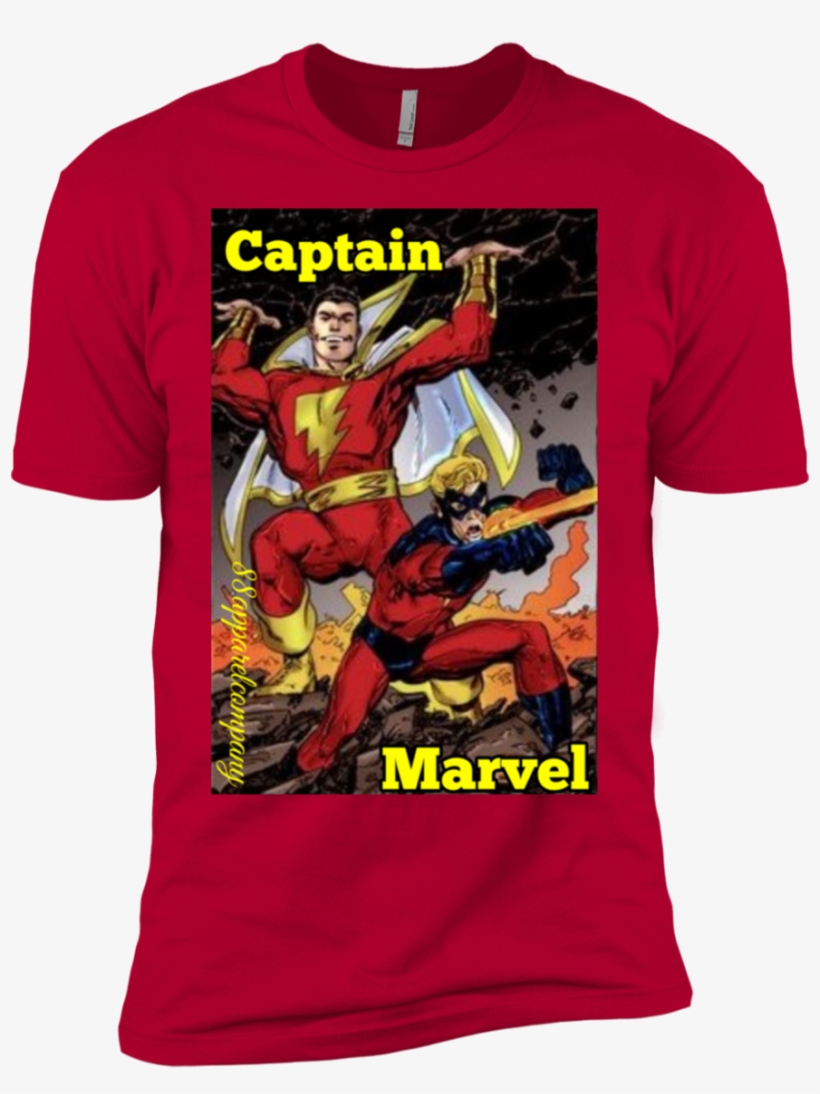 Captain Marvel Next Level Premium Short Sleeve T-shirt - Shirt, transparent png download
