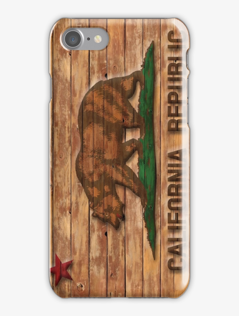 Distressed California Flag Wood Look Iphone 7 Snap - Mobile Phone Case, transparent png download