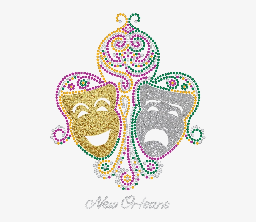 Comedy And Tragedy Masks With Swirls, transparent png download