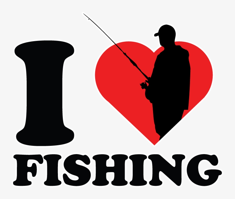 I Heart Love Fishing Fisherman Rod Reel Lure Bobber - Love, transparent png download