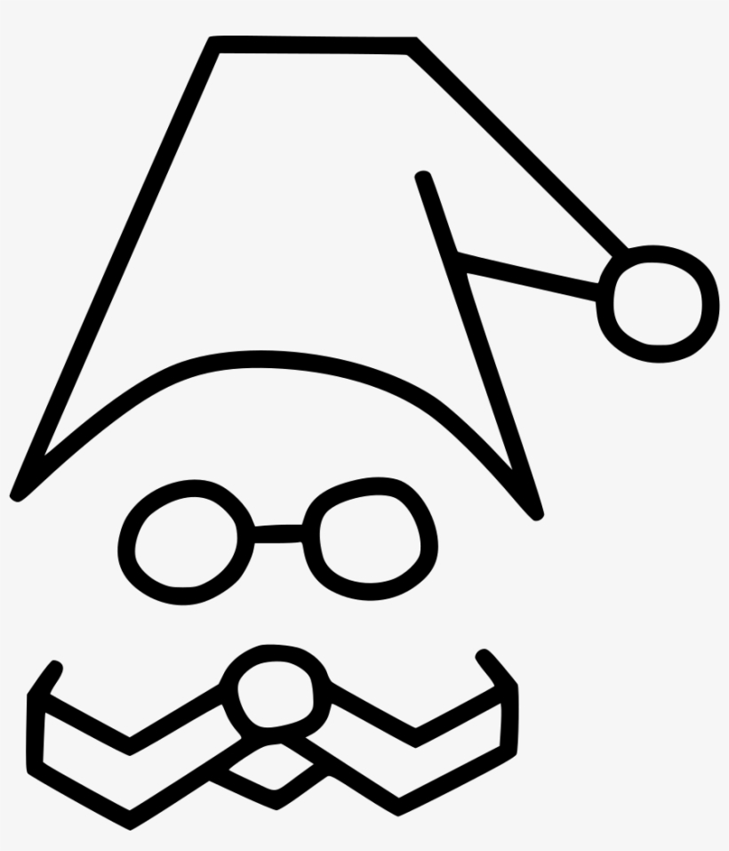 Santa Claus Xmas Cap Comments - Line Art, transparent png download