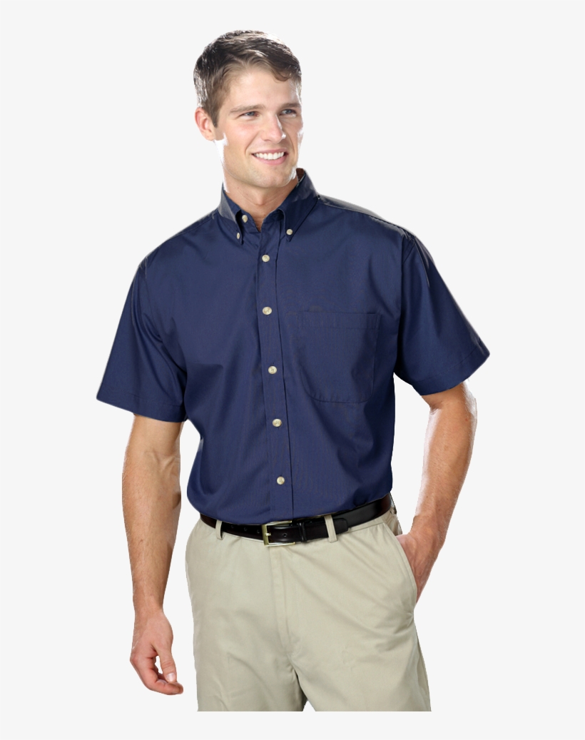 Mens Short Sleeve Tall Easy Care Poplin - Tall & Short Png, transparent png download