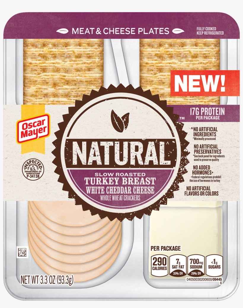 Natural Slow Roasted Turkey Breast, White Cheddar Cheese - Oscar Mayer Natural Plates, transparent png download