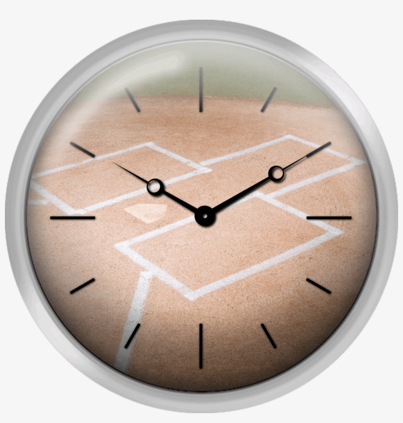 Home Plate Of Baseball Diamond - Wall Clock, transparent png download