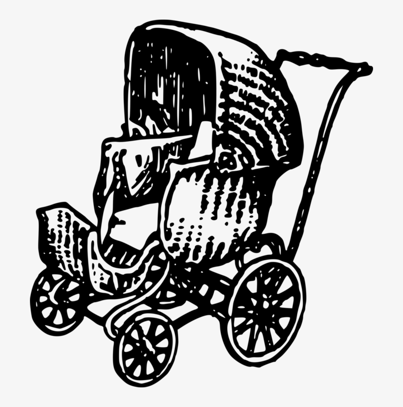 Baby Transport Black And White Infant Chariot Computer - Baby Carriage, transparent png download