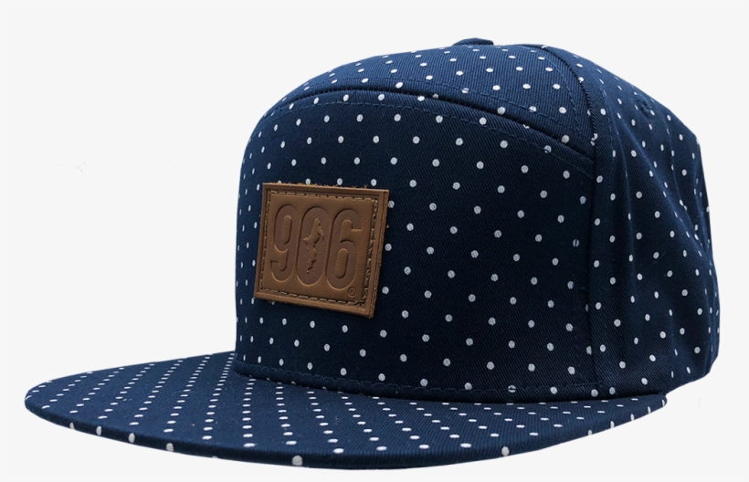 "906 Patch" Navy W/ White Polka Dot Hybrid Strapback - Baseball Cap, transparent png download