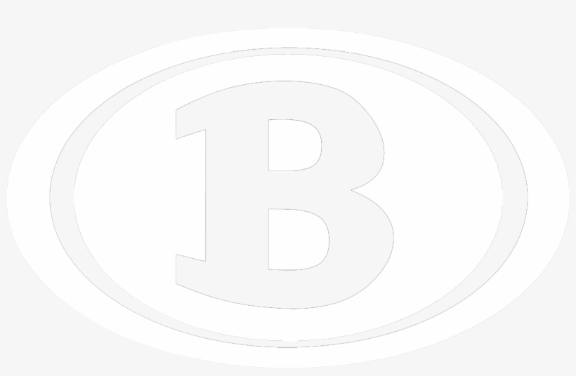 Oval B Logo One Color White - Circle, transparent png download