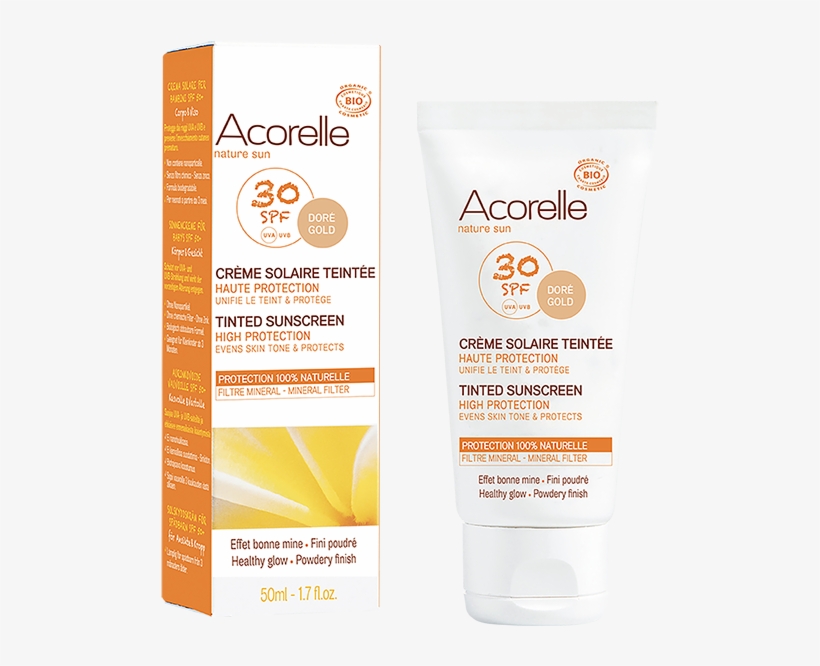 Baby Sun Cream Spf50 Organic 100ml Acorelle - Acorelle Creme Solaire Teintée Doré, transparent png download