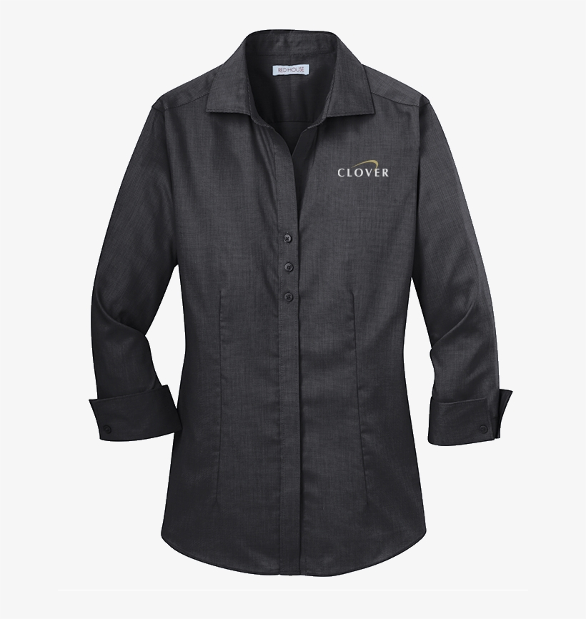 Clover Ladies' Red House 3/4 Sleeve Nailhead Non Iron - Kent Wang Trench Coat, transparent png download