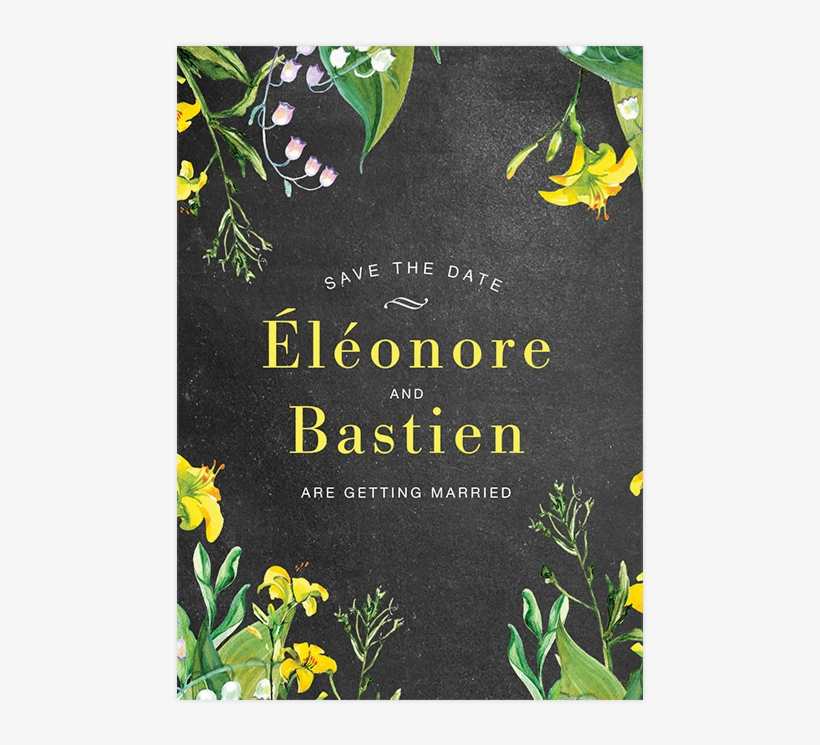 Invitation Mariage Personnalise Chanmpetre Jaune Muguet - Save The Date Green And Yellow, transparent png download