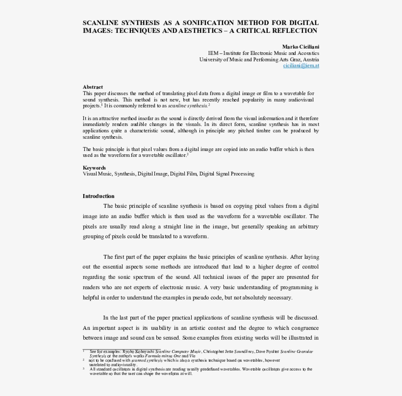 Scanline Synthesis As A Sonification Method For Digital - Record Of Transfer For Trinity School, transparent png download