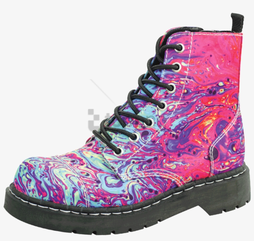 Free Png Download Mix Paint Print 7 Eye Vegan Combat - Steel-toe Boot, transparent png download