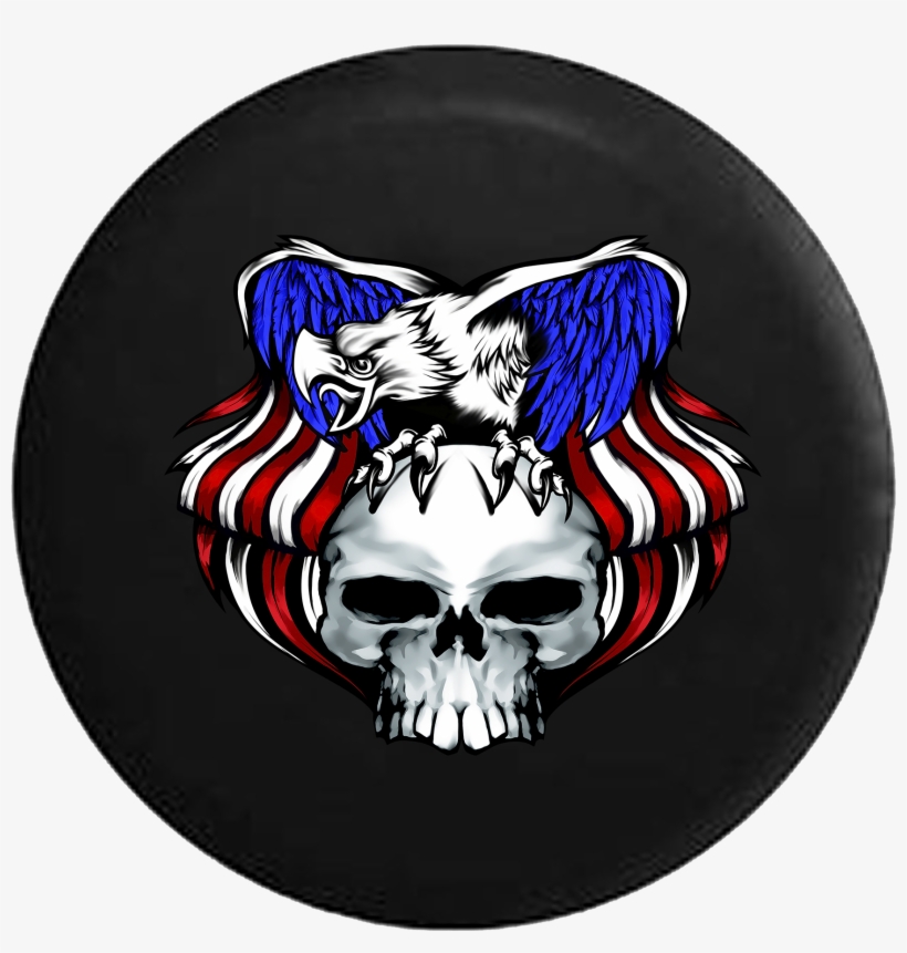 Skull In The Talons Flag American Eagle Rv Camper Spare - Skull, transparent png download