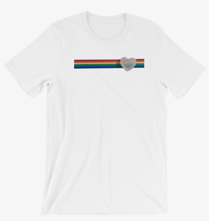 Rainbow Heart Stripe Short Sleeve Unisex T Shirt - Oar, transparent png download