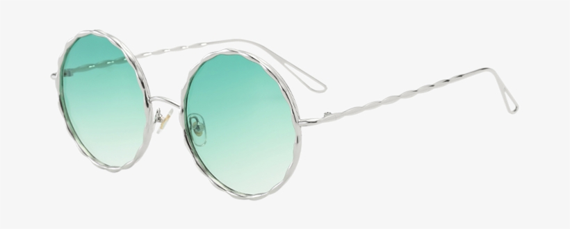 Wavy Metallic Frame Leg Ombre Round Sunglasses - Aviator Sunglass, transparent png download