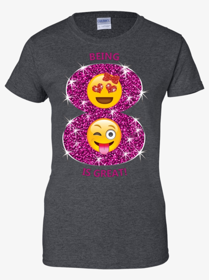 Funny Emoji Birthday Gift For 8 Year Old Girls Apparel - T-shirt, transparent png download