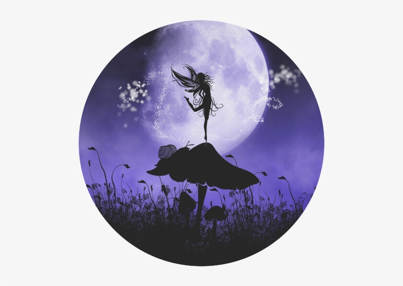 A Beautiful Fairy Dancing On A Mushroom Silhouette - Purple Fairy Silhouette, transparent png download
