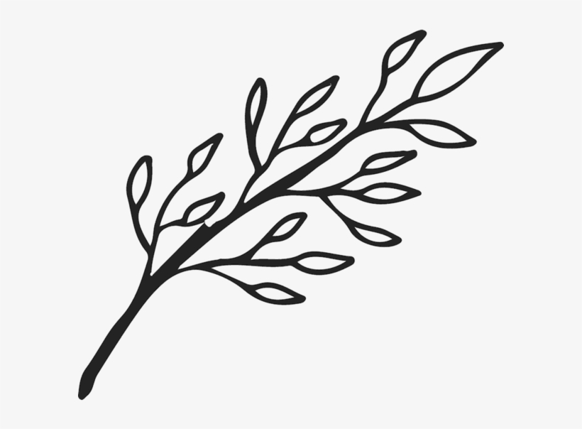 Branch Outline Rubber Stamp - Leaf Branch Outline Png, transparent png download