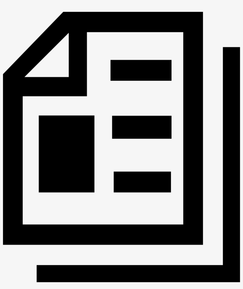 Printed Paper Sheet Interface Symbol With One Folded - Hojas De Papel Logo, transparent png download