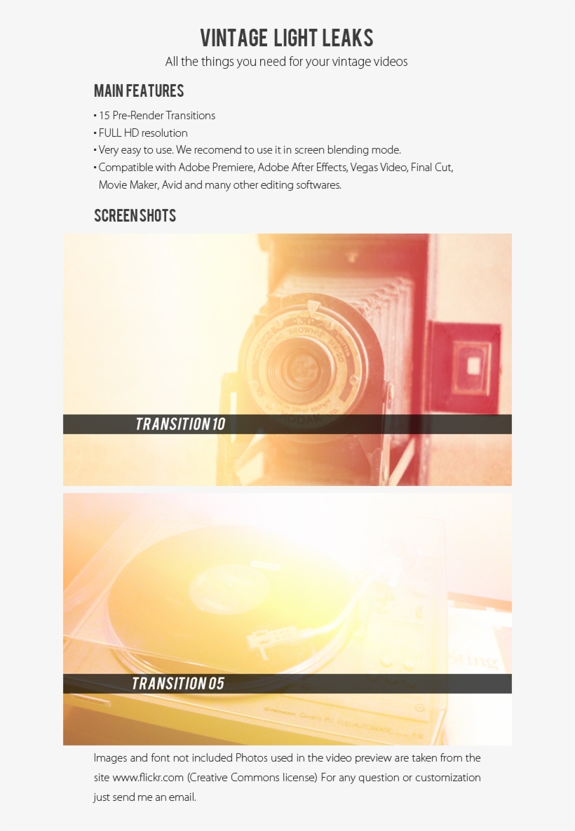 Vintage, Light, Leak, Bokeh, Template, Full Hd, Optical - Light Leak, transparent png download