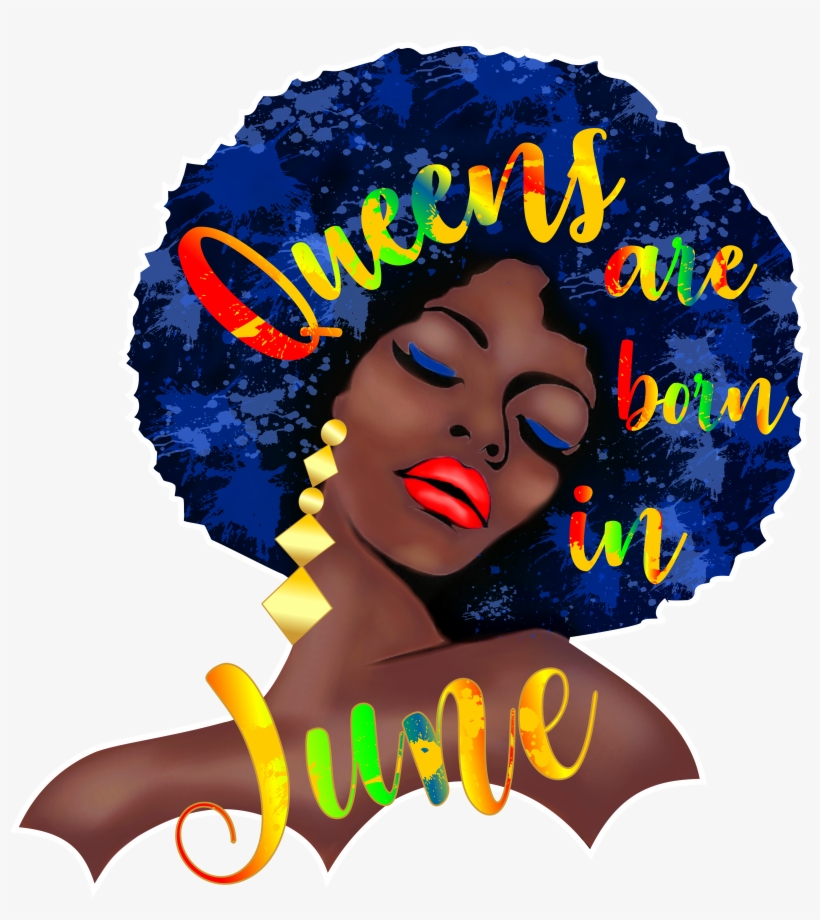 Black Queens Are Born In June Tshirt, June Queens Tshirt - T-shirt, transparent png download