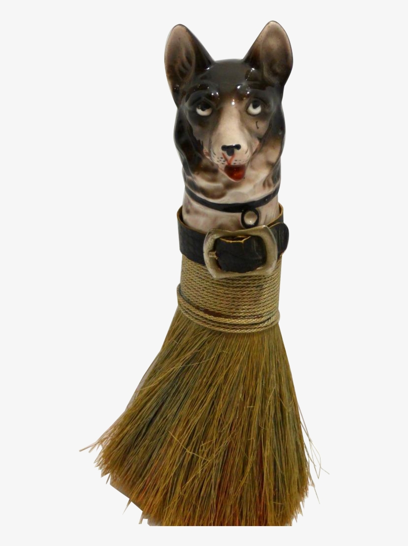 Vintage Clothing Brush With Porcelain German Shepherd - Companion Dog, transparent png download