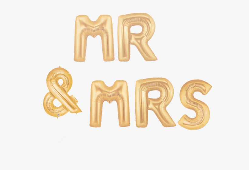 Mr & Mrs Balloon Banner, Engagement Balloons - 40 Megaloon Gold Ampersand Balloon, transparent png download