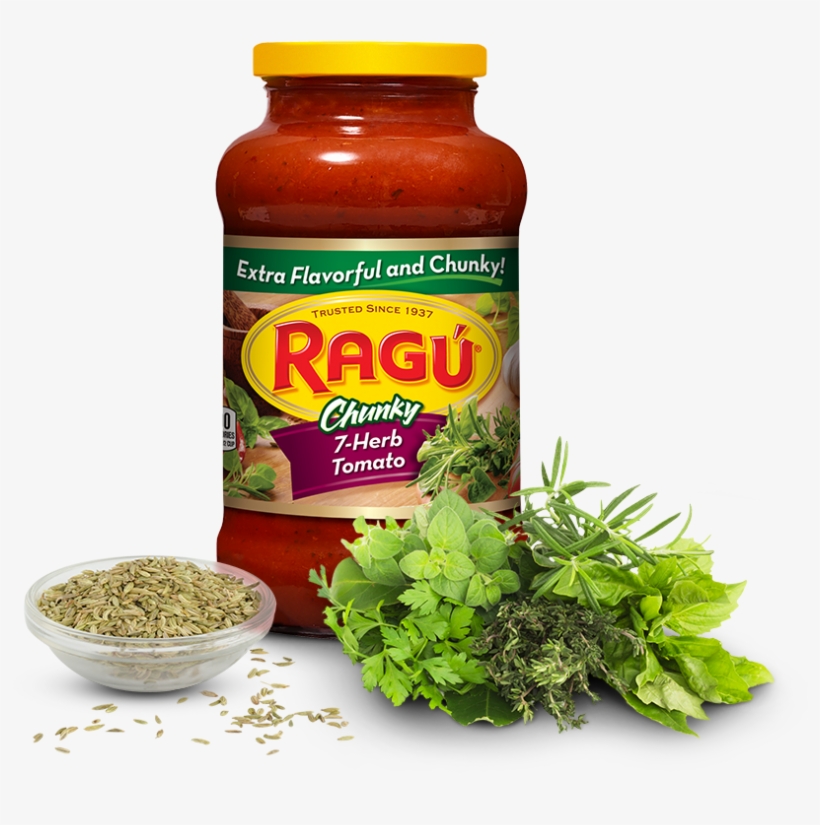 7-herb Tomato Sauce - Ragu Chunky Sauteed Onion & Garlic Pasta Sauce, transparent png download