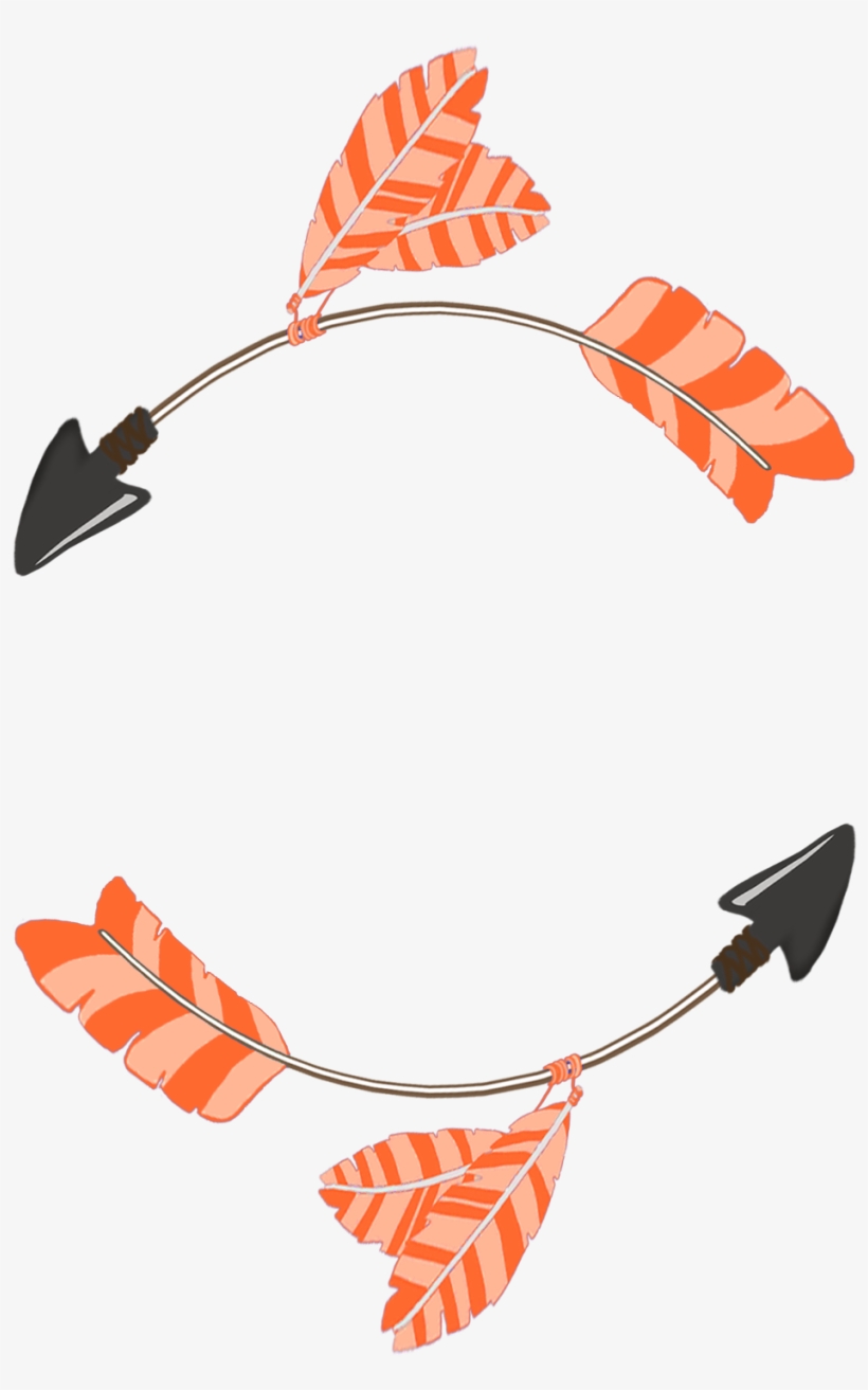 Orange Feathers Tribal Arrows Png - Green Feathers, transparent png download