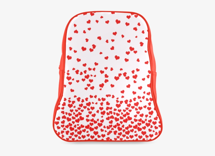 Red Falling Hearts On Pink School Backpack/large - Illustration, transparent png download