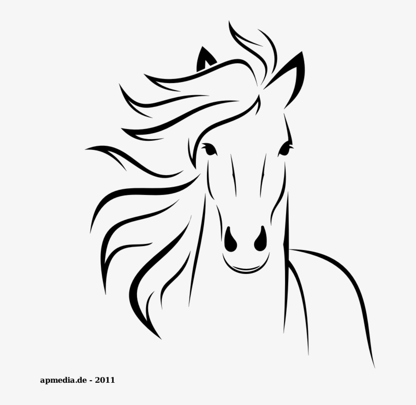 White Horse By Marauder Just A Made - Horse Outline Drawing PNG Image ...