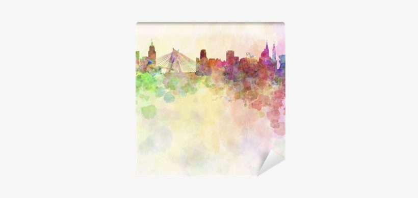 Sao Paulo Skyline In Watercolor Background Wall Mural - Art Print: Paulrommer's Sao Paulo Skyline In Watercolor, transparent png download