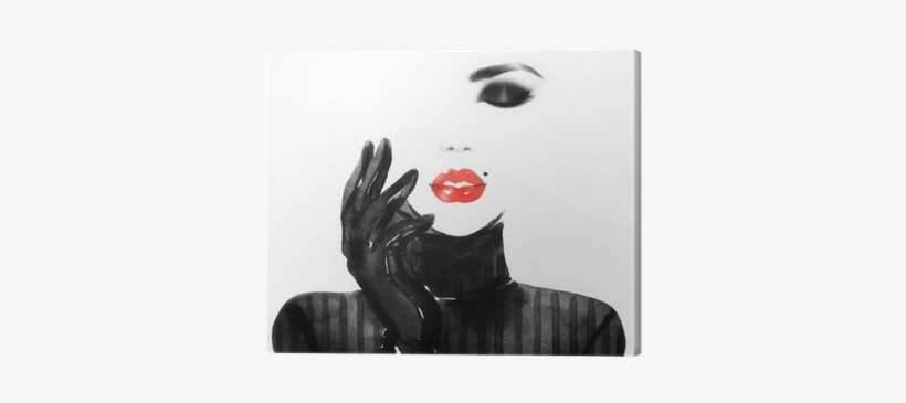 Abstract Fashion Watercolor Illustration Canvas Print - Watercolor Painting, transparent png download