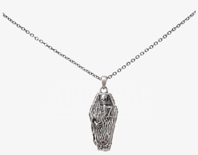 Skull Coffin Necklace - Lead Free Alloy Skull Coffin Necklace, transparent png download