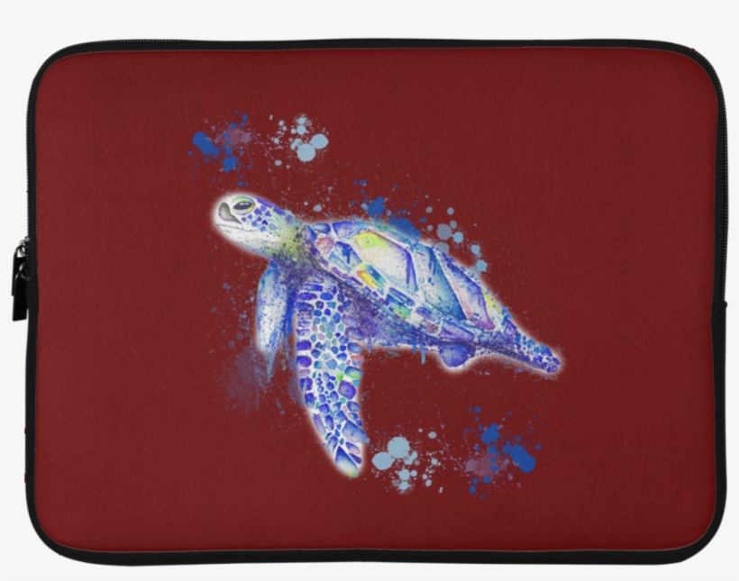Watercolor Sea Turtle Laptop Sleeves - Watercolor Painting, transparent png download