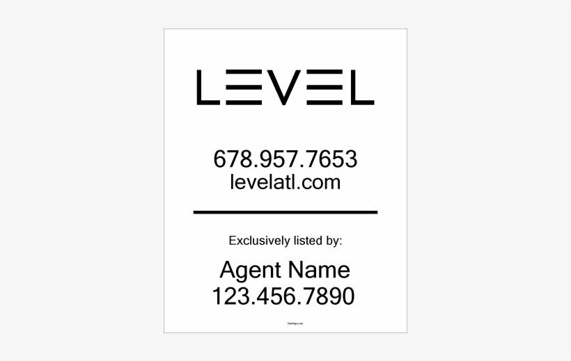Level Real Estate Hanging Sign White 30″t X - Ce 0123, transparent png download