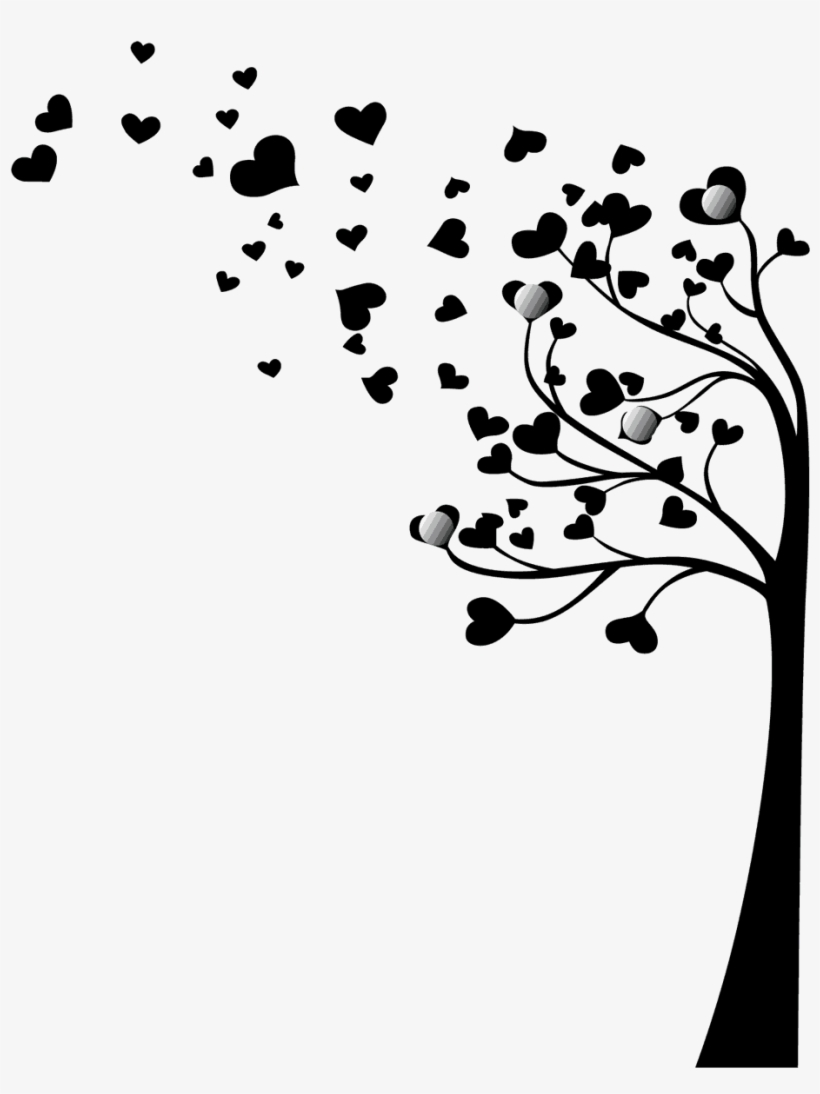 Vinilo Perchero - Vinilo Decorativo Árbol Con Hojas De Corazón, transparent png download