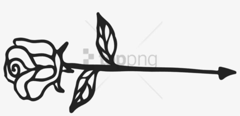 Free Png Calligraphy Arrow Line Png Image With Transparent - Arrow With Rose Png, transparent png download