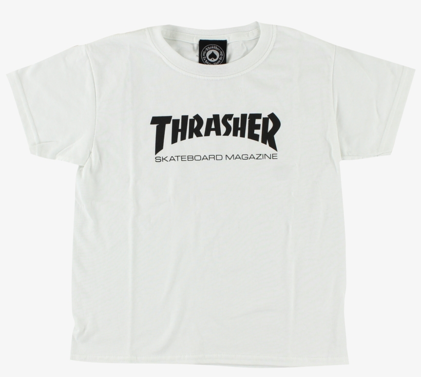 Thrasher Mag Logo Yth Ss M-white - Haw Lin T Shirt, transparent png download