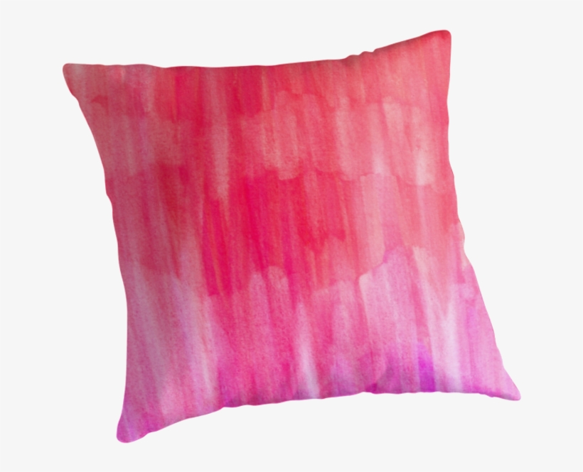 Hot Pink, Melon & Magenta Watercolor Abstract - Cushion, transparent png download