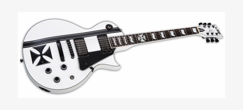 Esp Ltd Iron Cross Snow White Electric Guitar - Ltd Iron Cross Guitar, transparent png download