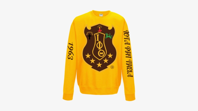 Iota Phi Theta Gold Midweight College Crewneck Sweatshirt - Long-sleeved T-shirt, transparent png download